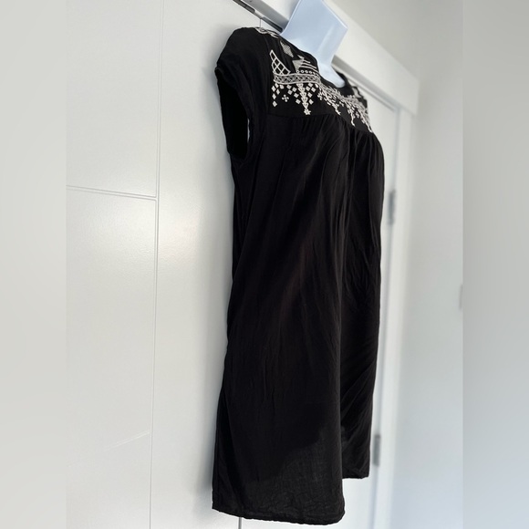 George/ Black boho dress/ Midi/  White embroidery/ Size US L - Picture 5 of 12